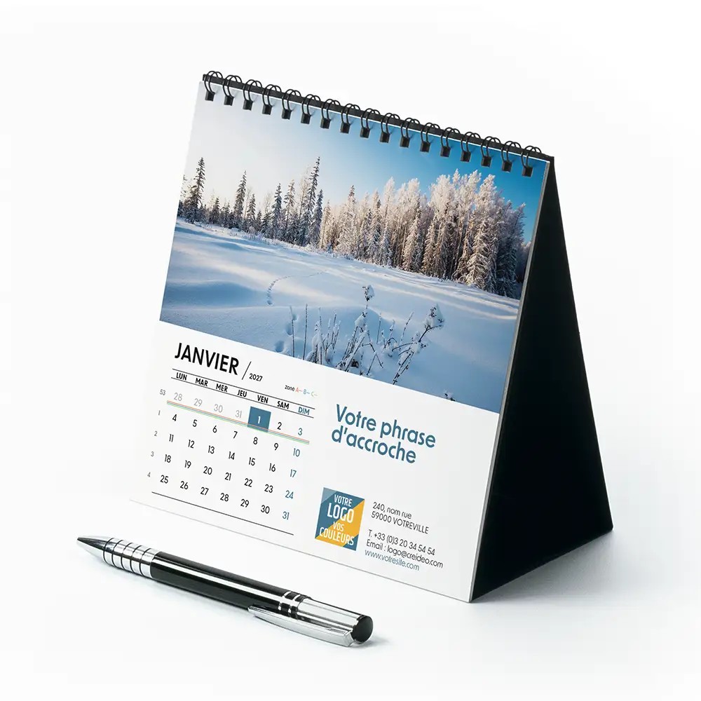 Calendrier chevalet carré 15x15 13 feuillets